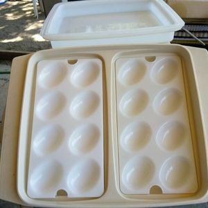 Vintage Tupperware deviled egg containers with lid